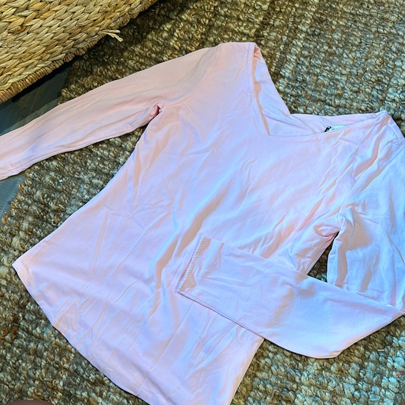 Kimmich Tricot Baby Pink LS Blouse Size Small